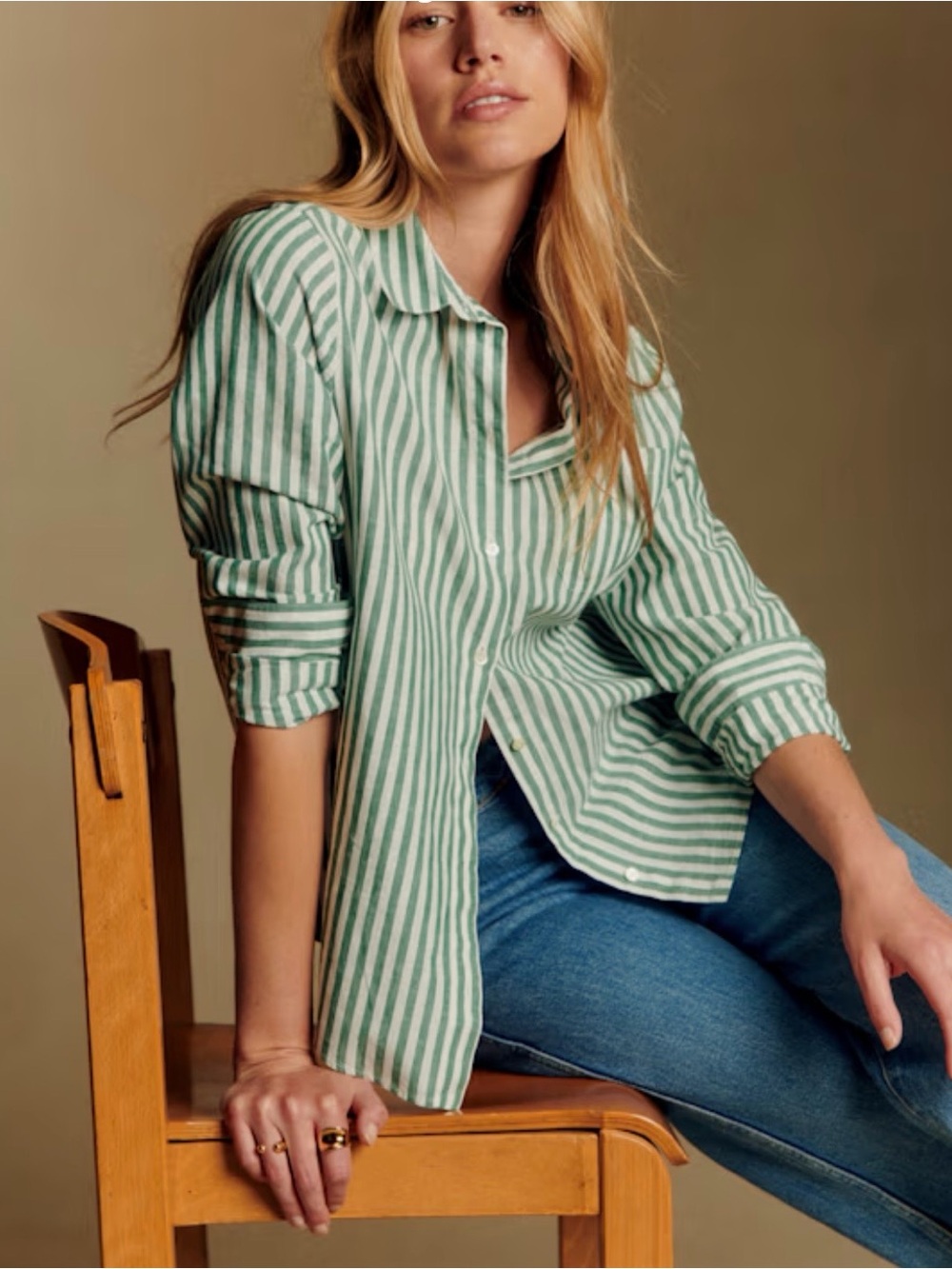 Sezane Tomboy Shirt in Cotton-Linen